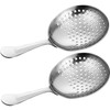 Boao 2 Pack Julep Strainers Stainless Steel Strainer Cocktail Spoon