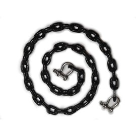 HarborCraft PVC Coated Boat Anchor Chain with Stainless Steel Shackles 4Foot/ 5Foot/ 6Foot (Black, 5/16" x 6 Foot)