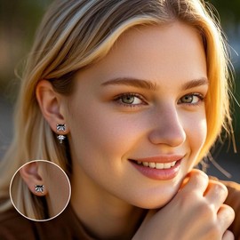 Raccoon Jacket Earrings Sterling Silver Raccoon Earrings Animal Jacket Earrings Jewellery Gifts For Women