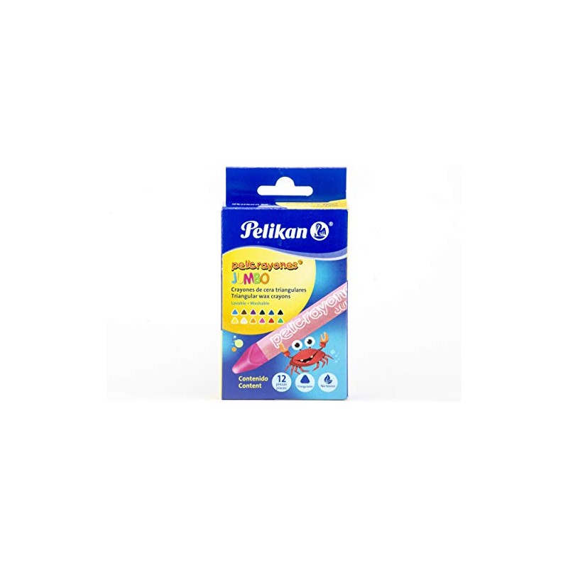 Pelikan 50601220 - Pelicrayones jumbo triangulares, caja con 12 crayones