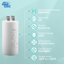 30B532 55uF 55 MFD Garage Door Opener Capacitor - Round Start Capacitor. Compatible with Liftmaster 30B532
