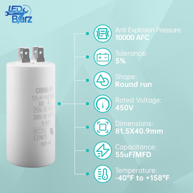 30B532 55uF 55 MFD Garage Door Opener Capacitor - Round