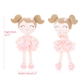 Gloveleya Princess Tutu Doll First Baby Doll for Girls, Soft Dolls,Pink Dress Perfect for 1-4 Year Old Girls, with Gift Bag 14-Inch