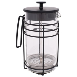 Elanze Designs Black 1 Liter Glass and Chrome Plated French Press Coffee and Loose Leaf Tea Maker