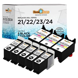 Houseoftoners Remanufactured for Dell Series 21/22/23/24 Ink Cartridge High Yield Replacement for P513 P513w P713 P713w V313 V313w V515 V515w V715 V715w - 8 Pack (Multicolor)