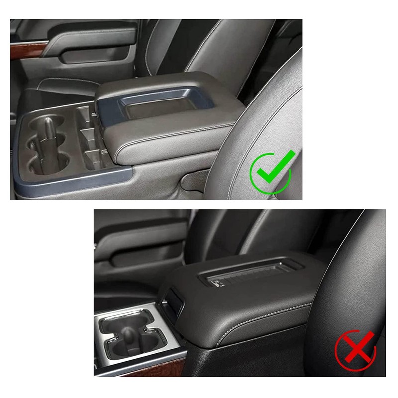 Priprilod Light Gray Leather Center Console Leather Lid Armrest Cover