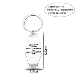 TGBJE Wizard Movie Fans Keychain Magic Wizard Gift Fairy Tale Inspired Jewelry Wizard Dorothy Gift Wizard Bookish Gift (C-LOLLIPOP GUILD kc)