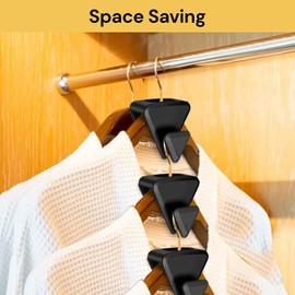 Spendeal 36 Pcs Clothes Hanger Connector Hooks, Space Saving Hanger Hooks, Hanger Extender Clips, Heavy Duty Cascade Hangers, Space Triangles Hanger for Organizer Closet, Fits All Hangers