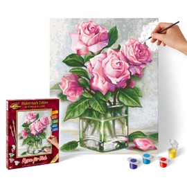 Schipper 609240828 Painting by Numbers - Roses for You - Painting Pictures for Adults Including Brush and Acrylic Paints 24 x 30 cm