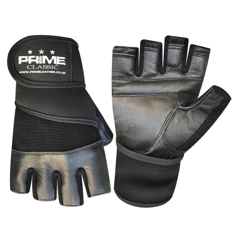 Prime fingerless workout gym weight training bodybuilding foam padded leather