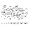 sourcing map 100Pcs Silver Round Dome Rivets, 10 Sizes Brass