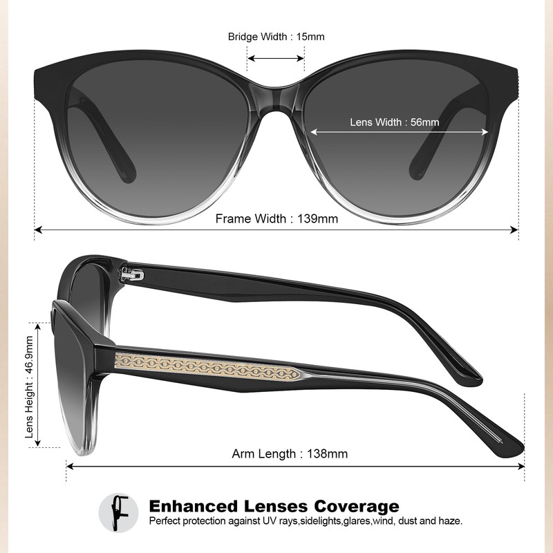 CARFIA Mirrored Women's Sunglasses Polarised UV400 Women's Glasses, M1 polished