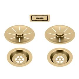 BLANCO Drain and Overflow Set for Double Sinks Satin Gold