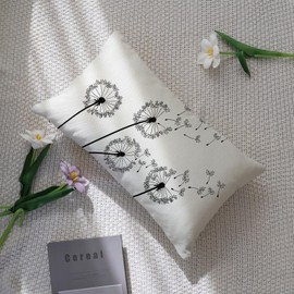 Ogiselestyle Dandelion Throw Pillow Covers, 12 x 20 Inch Spring Summer Farmhouse Holiday Cushion Case for Sofa Couch