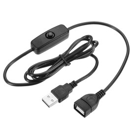 sourcing map 501 On/Off Switch USB Male to Female 100 cm for LED Table Lamp Black
