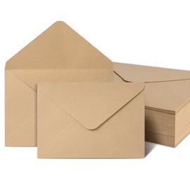 AiQlnu Pack of 50 Envelopes, 120 g/m² Kraft Paper Envelopes Made of Brown Vintage 12.5 x 17.5 cm, for Birthday Cards, Wedding Invitations, Invitations, Christmas Cards