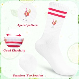 Szhhrxi Embroidered Aperol Socks - Funny Gift Idea for Aperol Lovers, White Cotton Tennis Socks, Unisex Socks for Men and Women, c