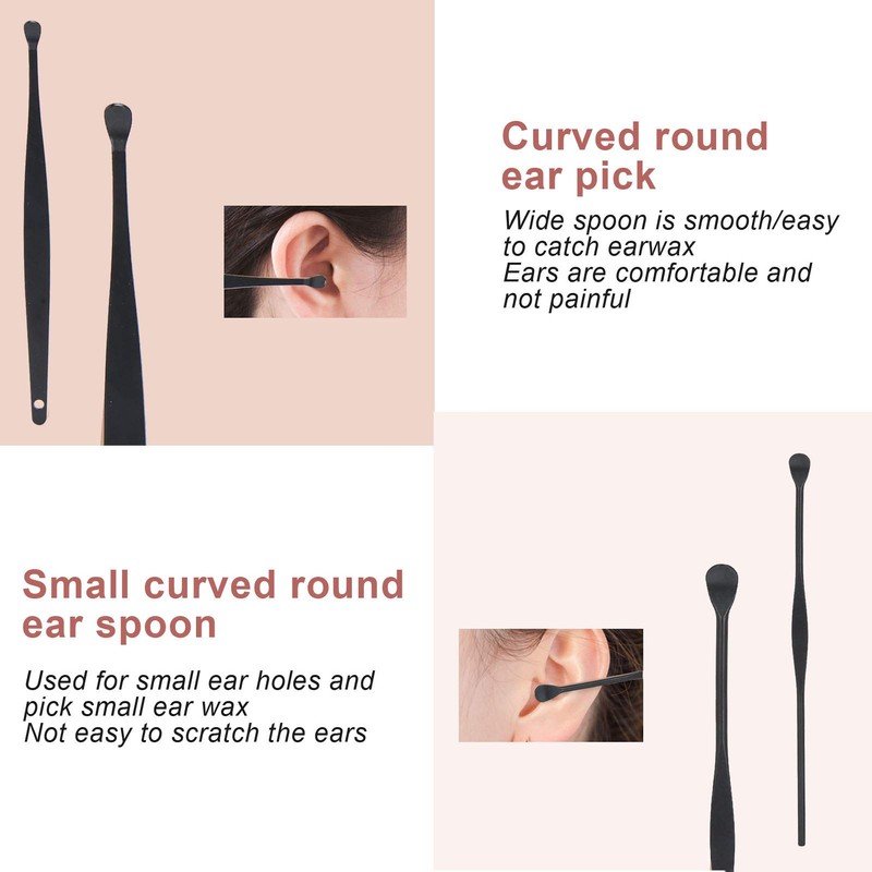 Set of 2 Earwax Remover Tool Kit, Stainless Steel Ear