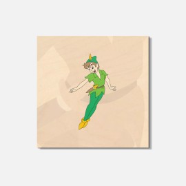 Unbranded Peter Pan Cartoon Tinkerbell 4'' X 4'' Square Wooden Coaster