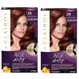 Clairol (Pack 2) Clairol Age Defy Luminous Permanent Hair Color #5R Medium Auburn
