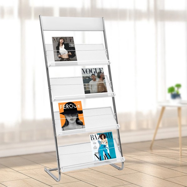 Unbranded 4 Tiers Newspaper Rack Magazine Stand Literature Holder Book