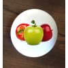 White GREEN RED APPLES WHITE CERAMIC KITCHEN CABINET DRESSER KNOB