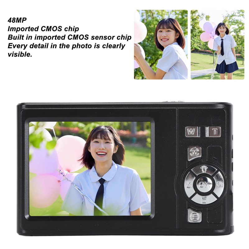 Digital Camera 48MP 2.7K HD 8x Zoom Compact 2.8 Inch