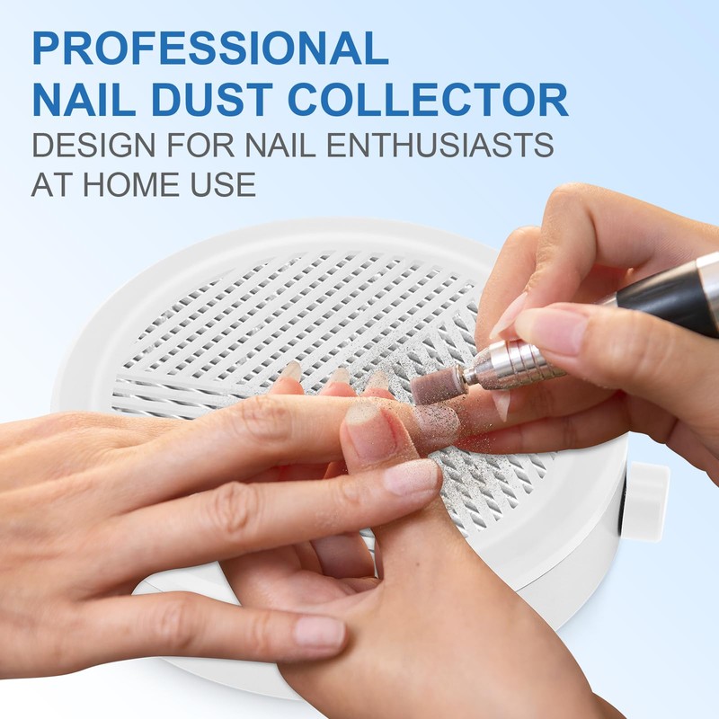 Mini Nail Dust Collector, Adjustable Suction, Powerful Nail Vacuum Dust