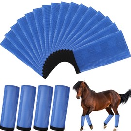 Bulyoou Set of 16 Mesh Fly Boots for Horse Breathable Mesh Horse Boots Protective Horse Leg Wraps Horse Leggings for Preventing Flies and Mosquitoes Bites (Blue)