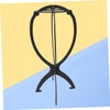 Minkissy 1pc Folding Wig Stand Holder Black Plastic Wig Display