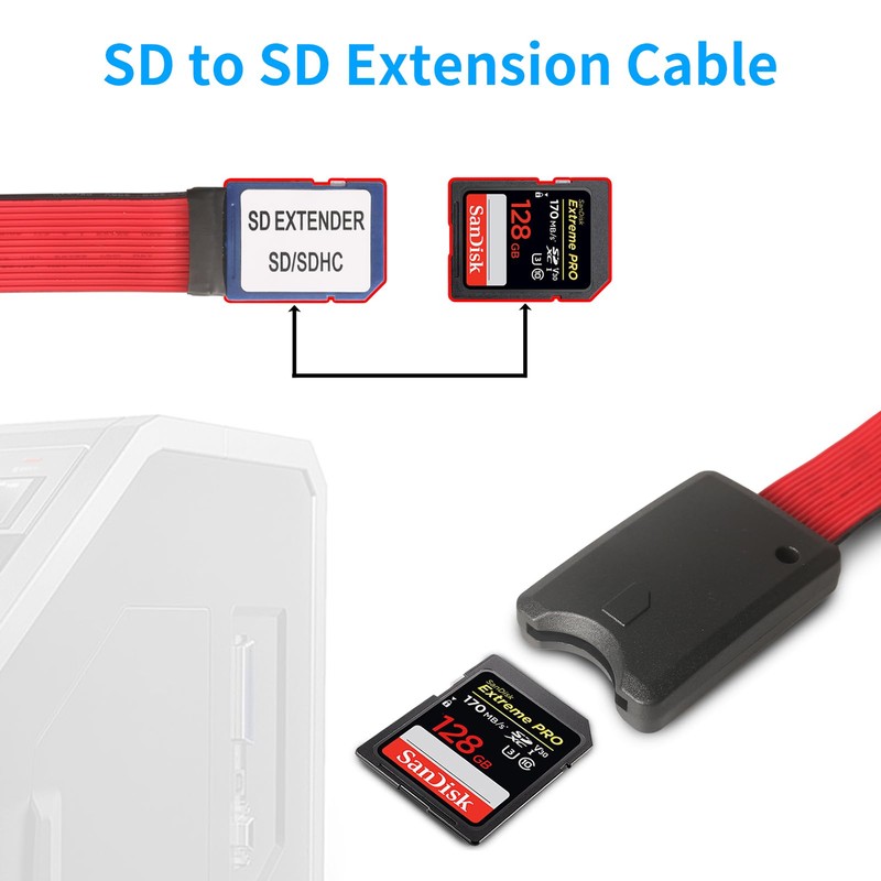 PinQiongZhe SD Memory Card Extension Cable PVC Material Car Navigation