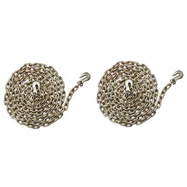 2-Pack 5/16 in. x 20 ft. Grade 70 Yellow Zinc Plated Steel Tow Chain with Grab Hooks, 4700lbs, Truck Trailer Chain