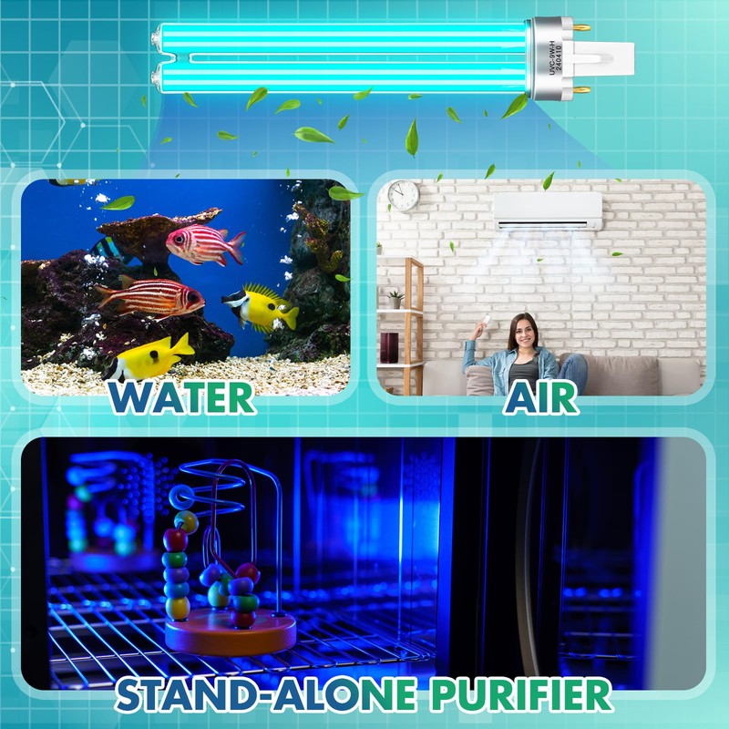 Qualirey 2 Pcs 9 Watt UV Bulb Replacement for Pond