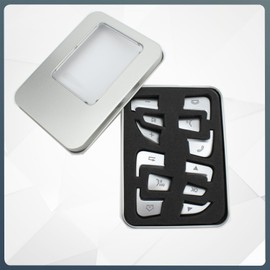 Narcilors 12 Pcs Steering Wheel Button lnner Decoration Covers Trim Stickers Replacement for Benz C V GLC Class W205 X205