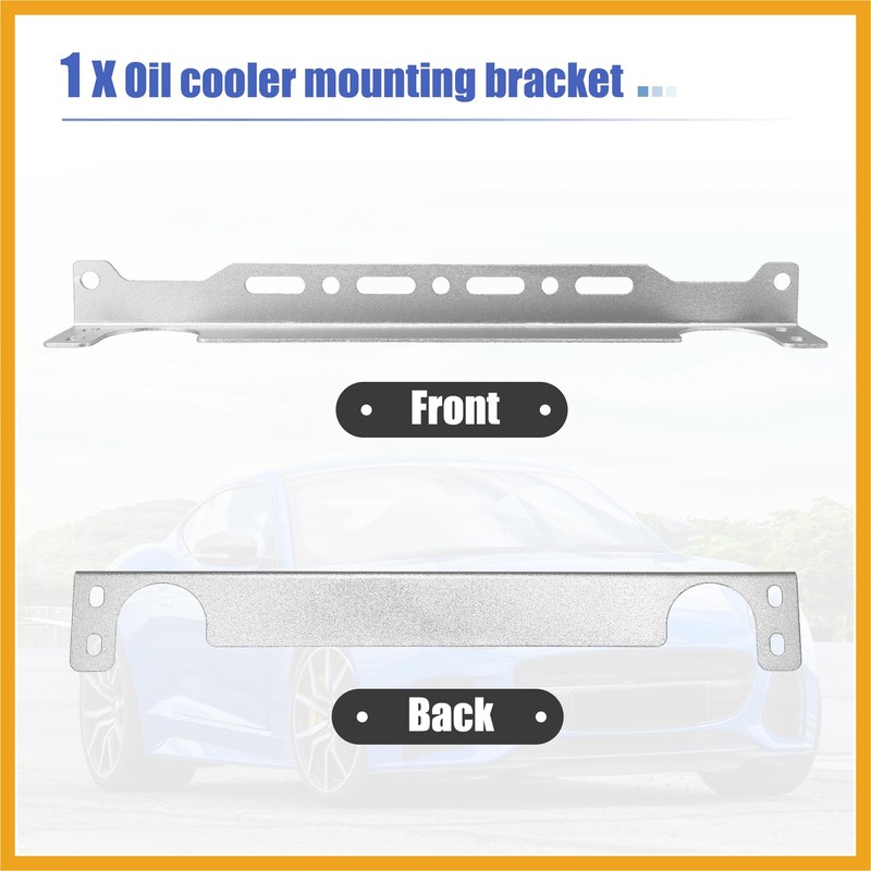 Partuto Universal Oil Cooler Mounting Bracket Kit 330mm Silver Tone