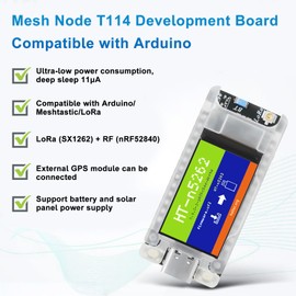 Mesh Node T114 Module Board with TFT Display, nRF52840 SX1262 Development Board Support LoRa Bluetooth 5.0 External GPS and Solar Panel Power Supply for Meshtastic Arduino LoRawan IOT (915 MHz)