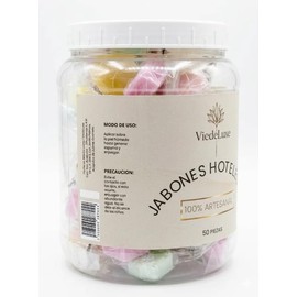 Jabones Hoteleros Artesanales Viedeluxe 50 Piezas 11 g | Mini Jabón Individual para Hotel, Airbnb, Spa y Amenidades de Higiene Personal