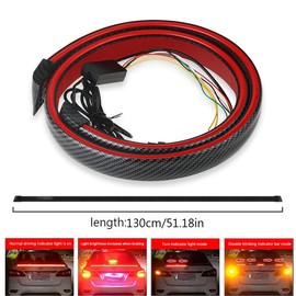 Car Taillight Turn Signal Strip Light, 47.24 in, 51.18 in, High Brightness, Red (51.18in)