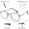 aisswzber Hexagonal Metal Blue Light Blocking Glasses Anti Eye Strain