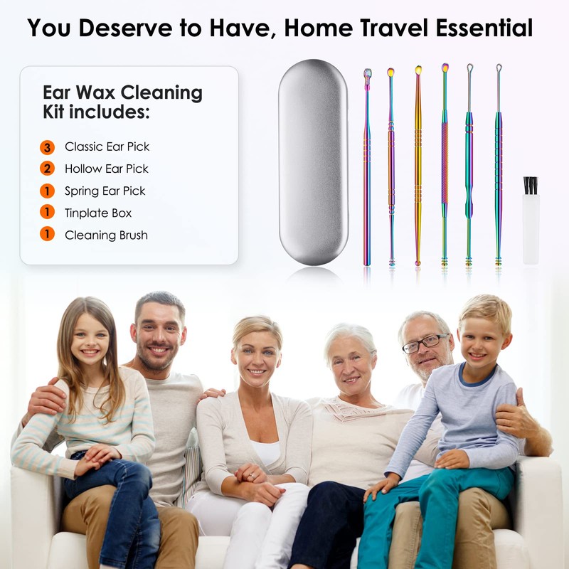 Ear Cleaning Kit,Safe Ear Wax Removal Tool,Earwax Removal Kit,Easy to