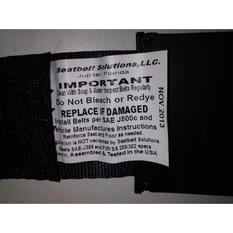 Seatbelt Solutions LLC NEW BLACK 2-POINT LAP SAFETY SEATBELT SET