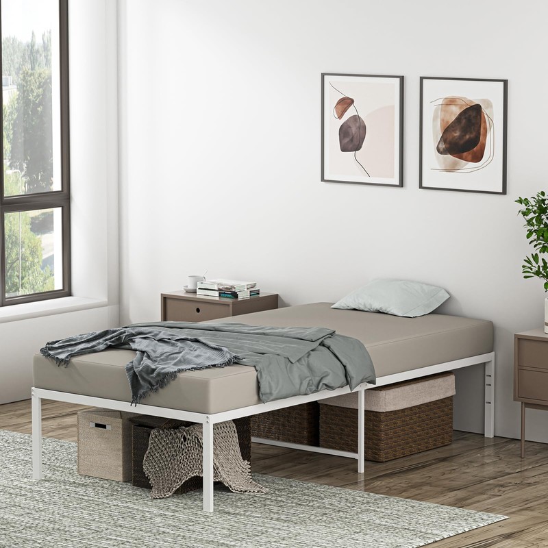 LUSIMO Twin XL Bed Frame with Storage Heavy Duty 18