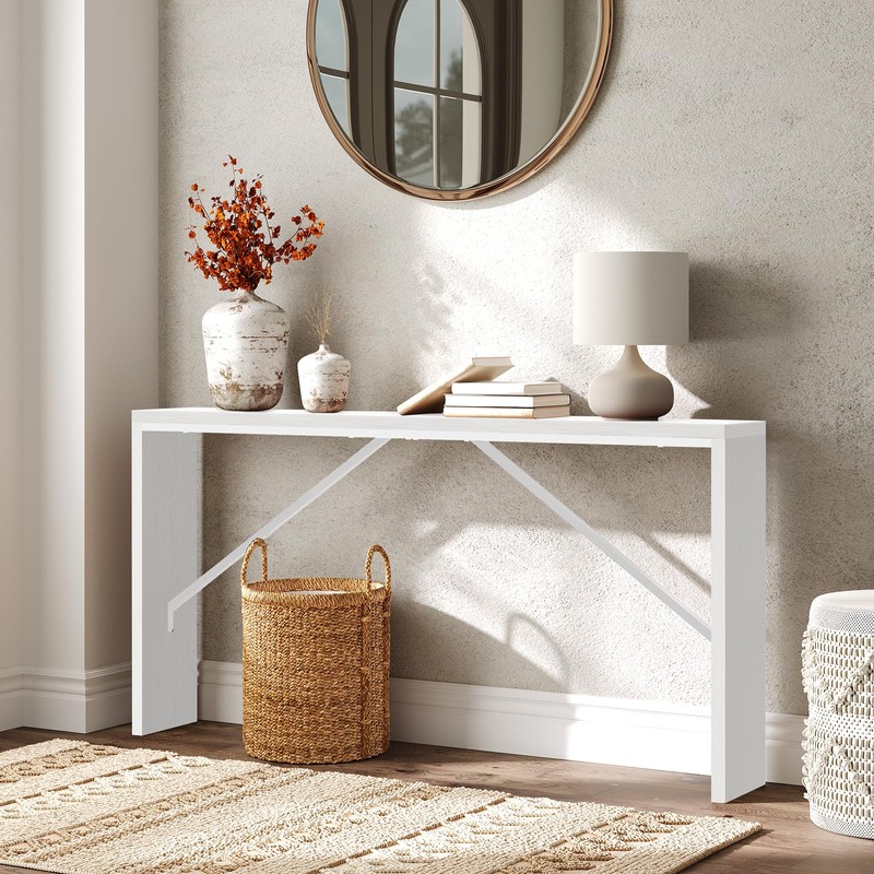 MAHANCRIS Console Table, 62.2" Long Sofa Table Behind Couch, Narrow