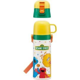 Skater SKDC4-A Children's Stainless Steel Water Bottle, 2-Way Direct Drinking, 16.5 fl oz (470 ml), Cup Drinking 15.2 fl oz (430 ml), Sesame Street, Kid-friendly Lightweight Type, For Girls, Boys, Hot