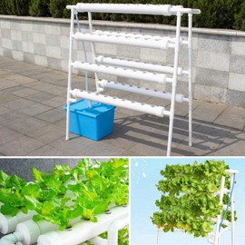 TIRUSS Hydroponic Grow Kit 72 Sites 8 Pipe NFT PVC Hydroponic Pipe Home Balcony Garden Grow Kit Hydroponic Soilless Plant Growing Systems Vegetable Planting Grow Kit (72Site 8Pipe)