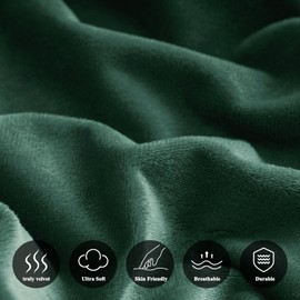 David's Home Truly Velvet Fitted Sheet King Size, Ultra Soft Bottom Sheet 16" Deep Pocket, All-Round 2.5cm Wider Strong Elastic, Plush Cozy Comfy Warm All Season,78x80+16", Emerald Green,NO Pillowcase