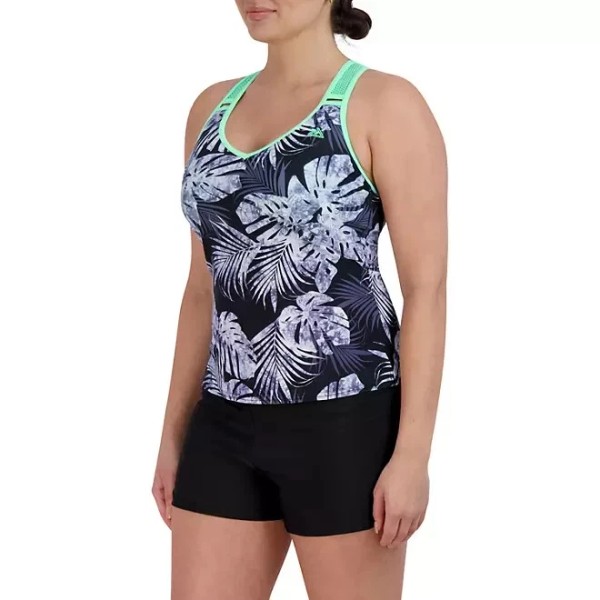 ZeroXposur Ladies O-Ring Action Tankini Swimsuit Size S Edamame