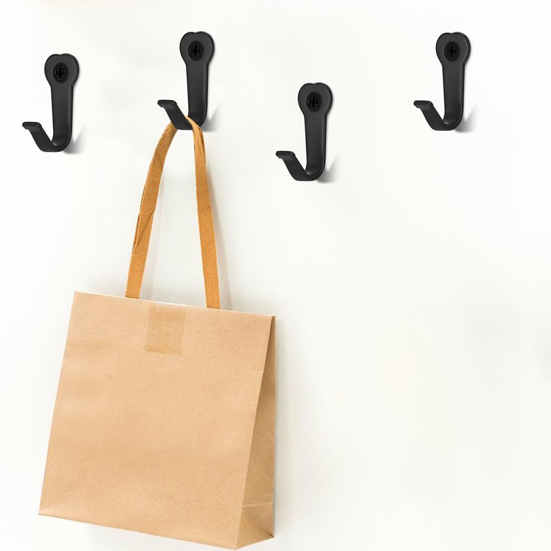 Pack of 10 Coat Hooks Black Single Coat Hooks for