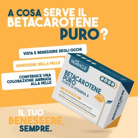 Nutracle Betacarotene 160 compresse | Integratore di Beta-Carotene e Rame per Abbronzatura Forte | Sostegno per la Vista Alta Concentrazione di Pro Vitamina A