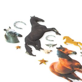 Playhouse Soft Puffy 11-Piece Sticker Sheet Sheet for Crafts, Trading & Collecting - Lucky Horses